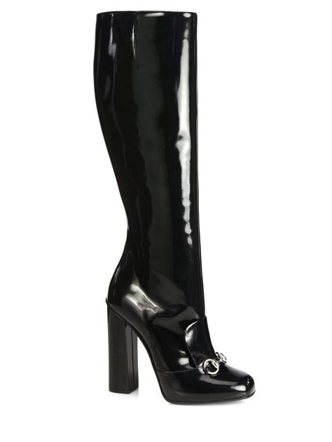 gucci over the knee boots black|high heel Gucci boots.